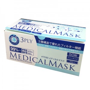 [99% PFE BFE] 日本 Kawanishi 川西工業 Medical Mask 藍色三層外科口罩 (50片裝)